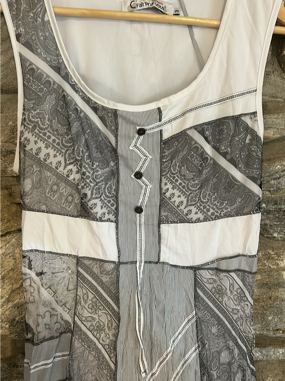 Pretty Patchwork Mixed Media Dress - Picture 3 of 14